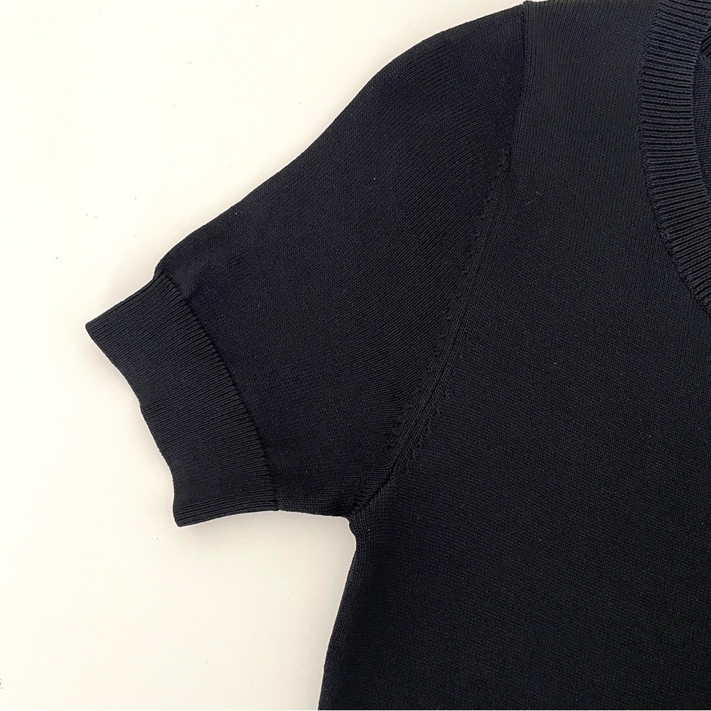 Maje Raliano Pleated Ribbed Knit Dress In Black - Picture 8 of 11